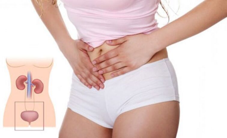 One of the symptoms of cystitis in women is pain in the suprapubic region.